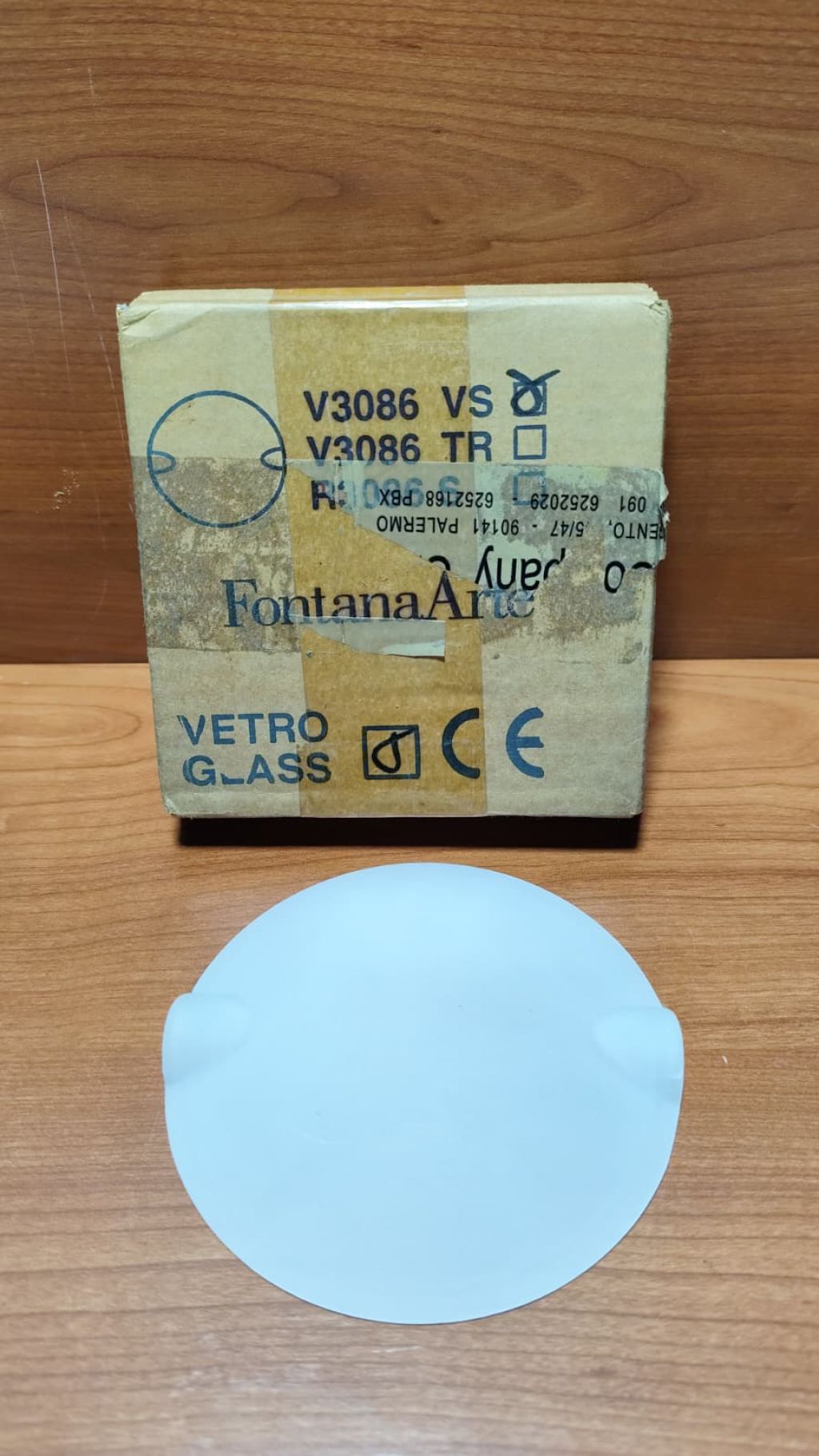 SOLO VETRO PER LAMPADA  FONTANA ARTE V3086 VS