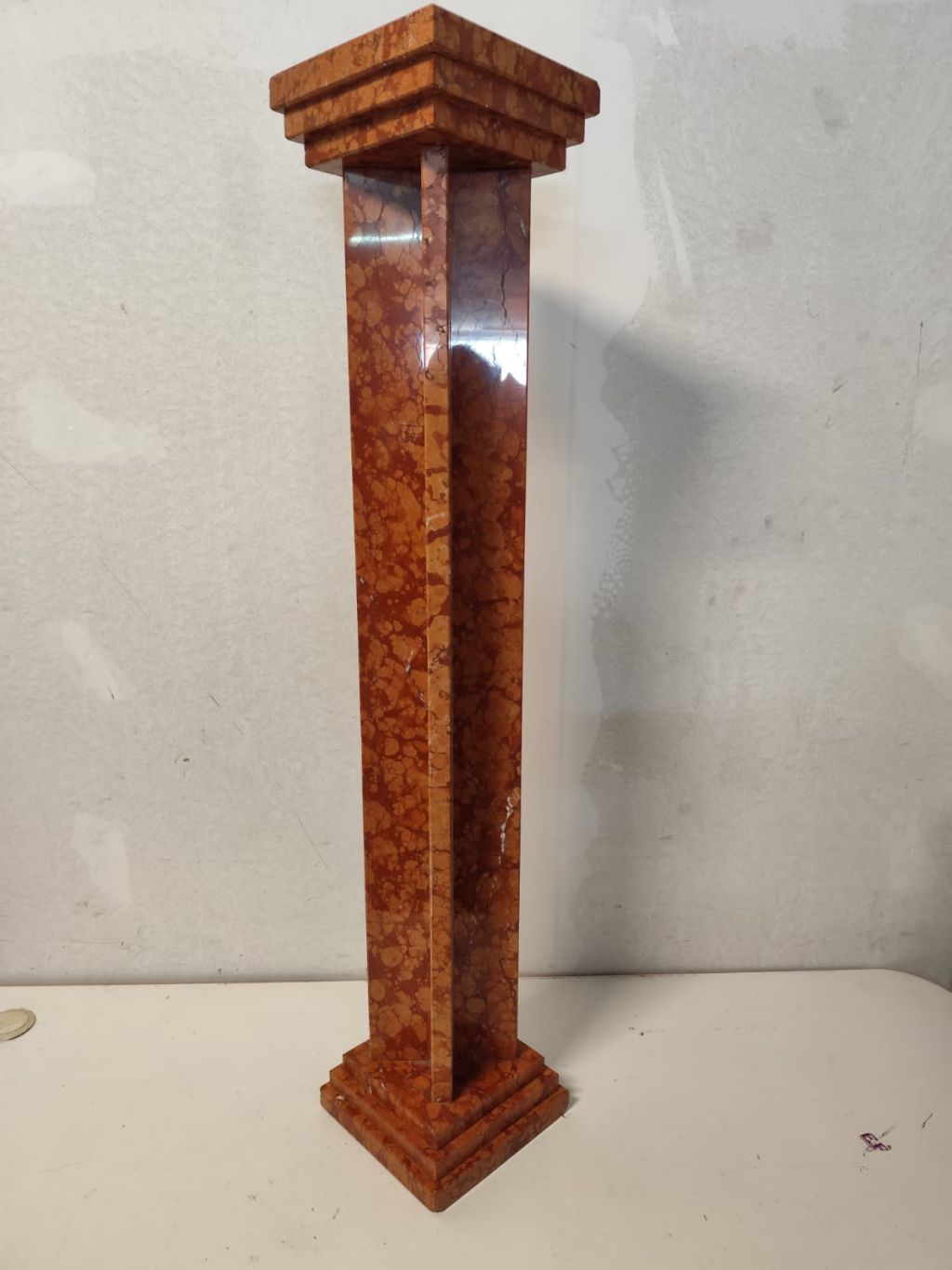 COLONNA  PORTA STATUA  ANNI 60 ANTICA DI MARMO FERRARA